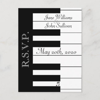 Piano Tangentbord Music Bröllop OSA vykort