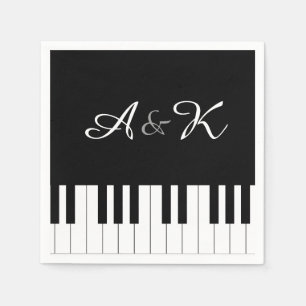 Piano Tangentbord Music Bröllop set 50 Pappra Napk Pappersservett