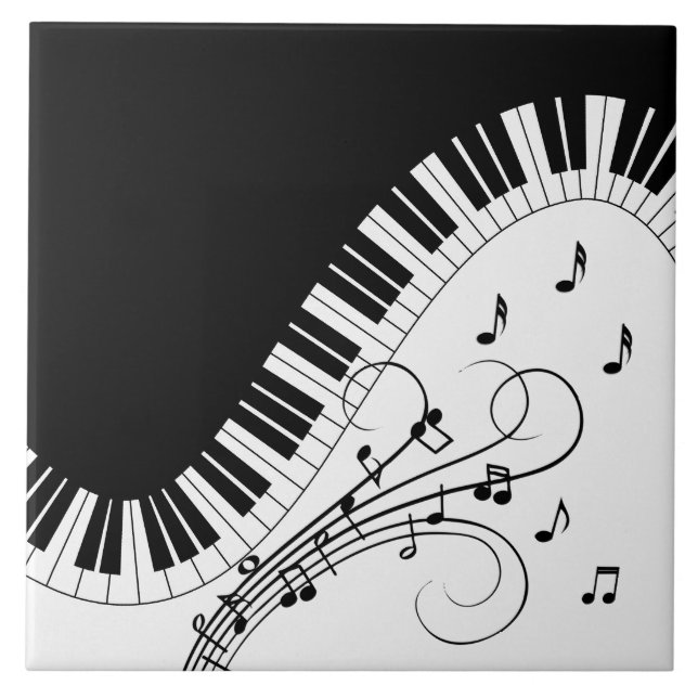 Piano Tangentbord Music Design Kakelplatta (Framsidan)