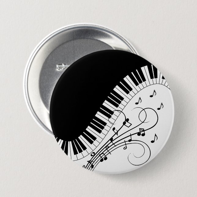 Piano Tangentbord Music Design Knapp (Framsida & baksida)