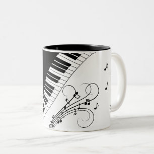 Piano Tangentbord Music Design Två-Tonad Mugg