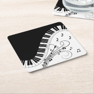 Piano Tangentbord Music Design Underlägg Papper Kvadrat