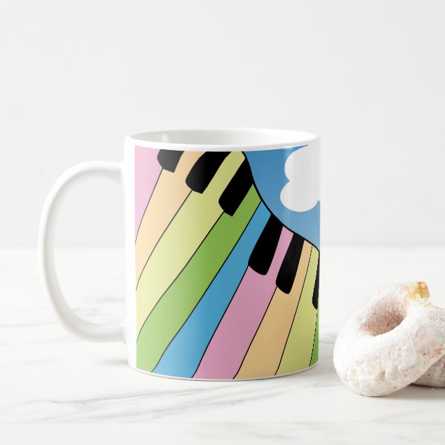 Piano Tangentbord Music Himmel Clouds Söt Kaffemugg (Med munk)