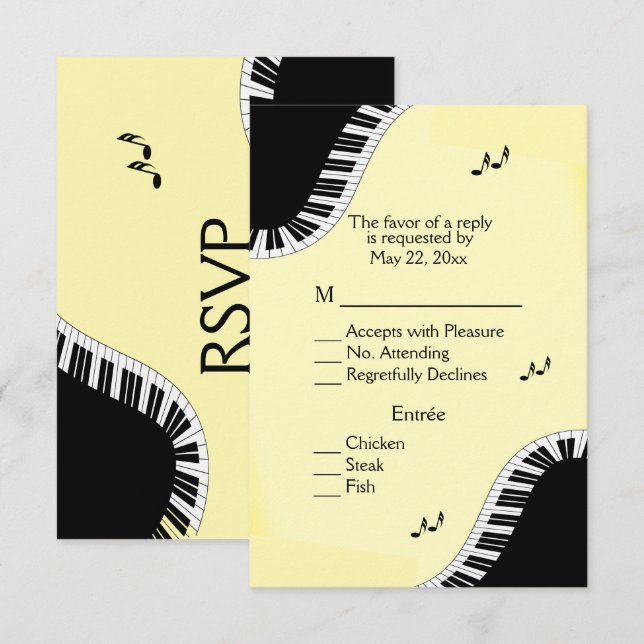 Piano Tangentbord Music OSA med Menu Gult (Fram/baksida)