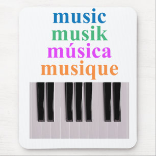Piano Tangentbord Music Text på Många Musmatta