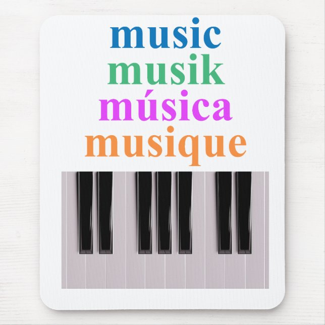 Piano Tangentbord Music Text på Många Musmatta (Framsidan)
