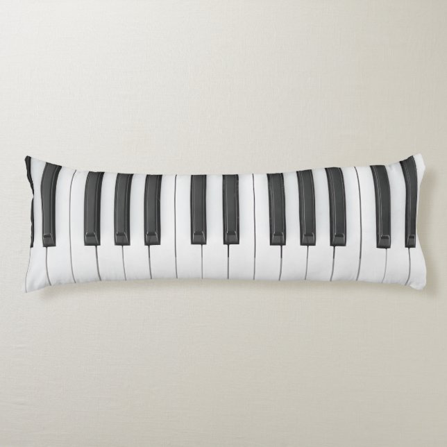Piano Tangentbord Musician Black and White Kroppskudde (Framsidan)