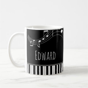 Piano Tangentbord & Musik noter Kaffemugg
