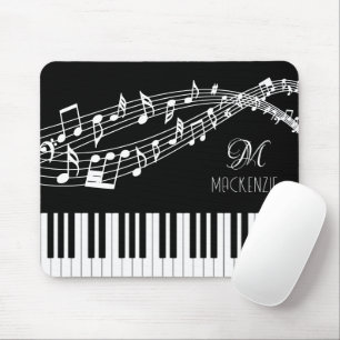 Piano Tangentbord Musik noter Monogram Anpassnings Musmatta