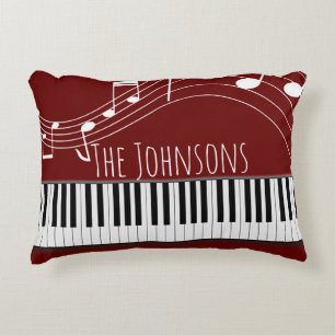 Piano Tangentbord & Musik noter Prydnadskudde