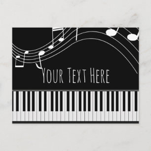 Piano Tangentbord & Musik noter Vykort