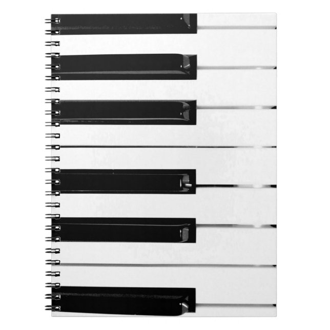 Piano Tangentbord Nycklar Anteckningsbok Med Spiral (Framsidan)