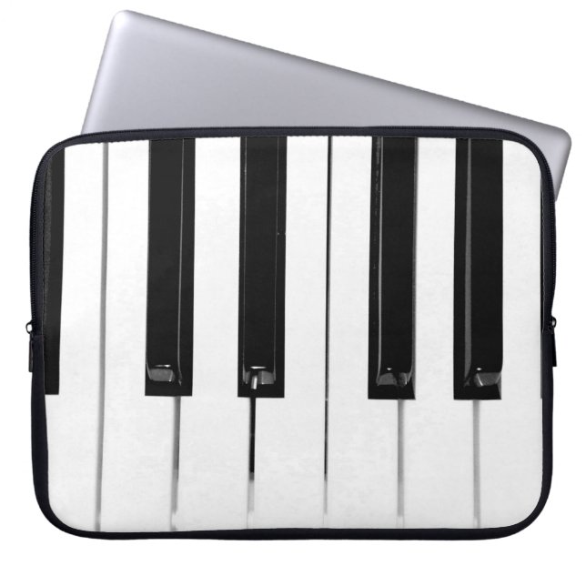 Piano Tangentbord Nycklar Laptop Sleeve (Framsidan)