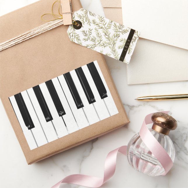 Piano Tangentbord Nycklar Rektangulärt Klistermärke (Gifting)