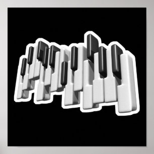 Piano tangentbord nycklar-utformning poster