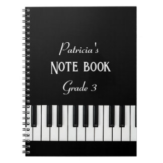 Piano Tangentbord och anpassade, svart och vit Anteckningsbok