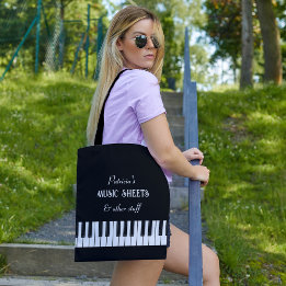 Piano tangentbord och anpassade, svart och vit tygkasse