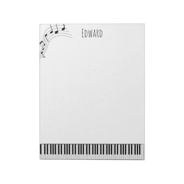 Piano Tangentbord och Musik noter Anteckningsblock (Roterad)