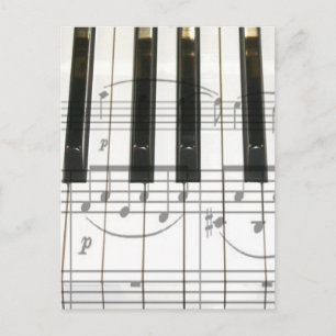 Piano Tangentbord och Musik noter Vykort