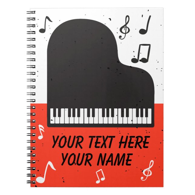 Piano Tangentbord Personlig Musician's Notebook Anteckningsbok (Framsidan)