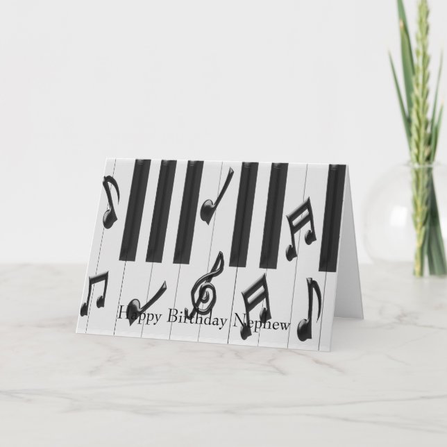 Piano Tangentbord Personlig Nephew Birthday Kort (Framsida)