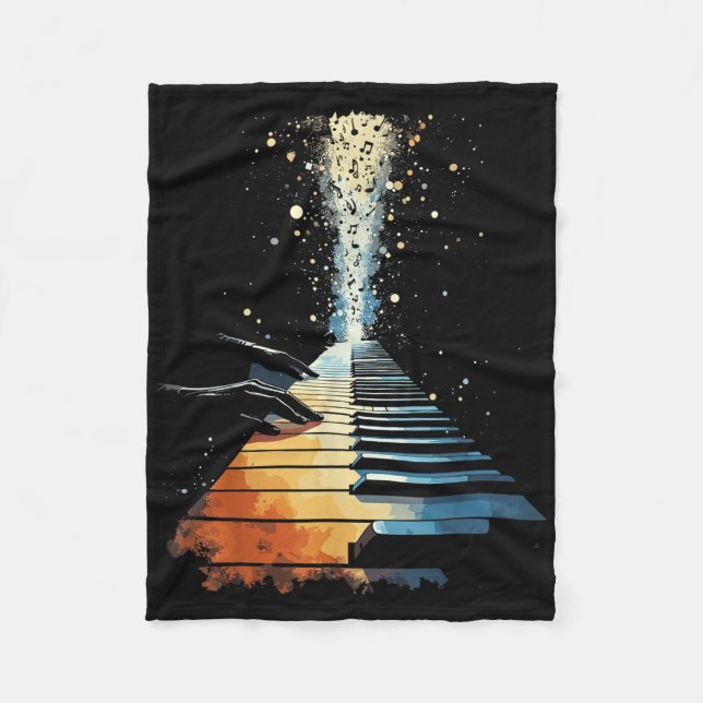 Piano Tangentbord Pianist Fleecefilt (Framsidan)