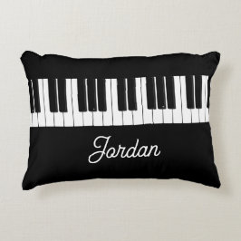 Piano Tangentbord Pianist Pillow med Namn Prydnadskudde