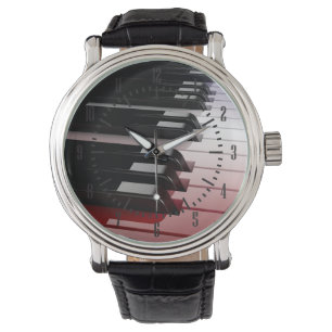 Piano Tangentbord Red White och Blue Armbandsur