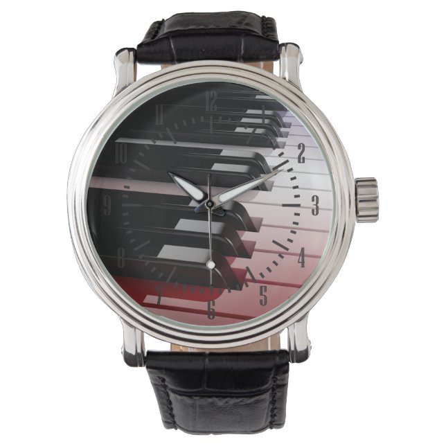 Piano Tangentbord Red White och Blue Armbandsur (Framsida)