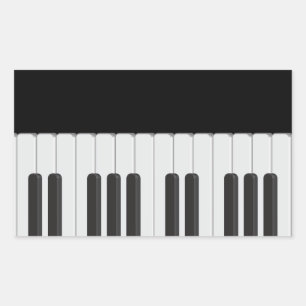 Piano tangentbord rektangulärt klistermärke