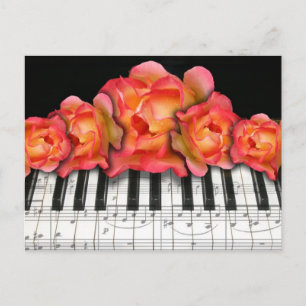 Piano Tangentbord Ro och Musik noter Vykort