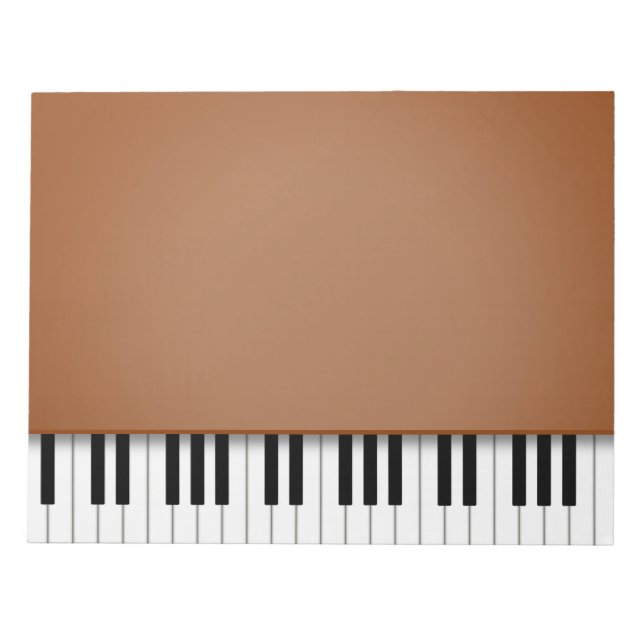 Piano Tangentbord Roligt Brown 8.5x11 Music Anteckningsblock (Framsida)