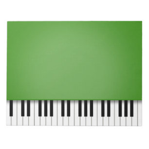 Piano Tangentbord Roligt Grönt 8.5x11 Music Anteckningsblock