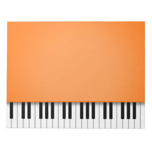 Piano Tangentbord Roligt Orange 8.5x11 Music Anteckningsblock