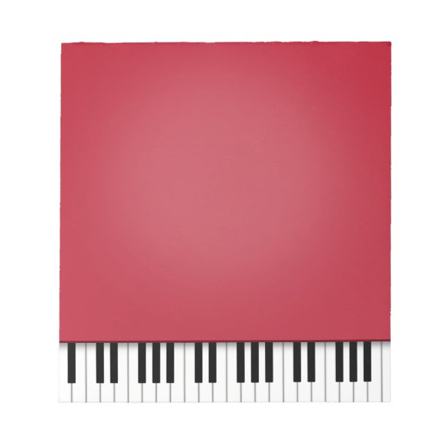 Piano Tangentbord Roligt Red 5.5x6 Music Anteckningsblock (Framsida)