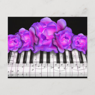 Piano Tangentbord RosesInbjudan och Musik noter Inbjudningar