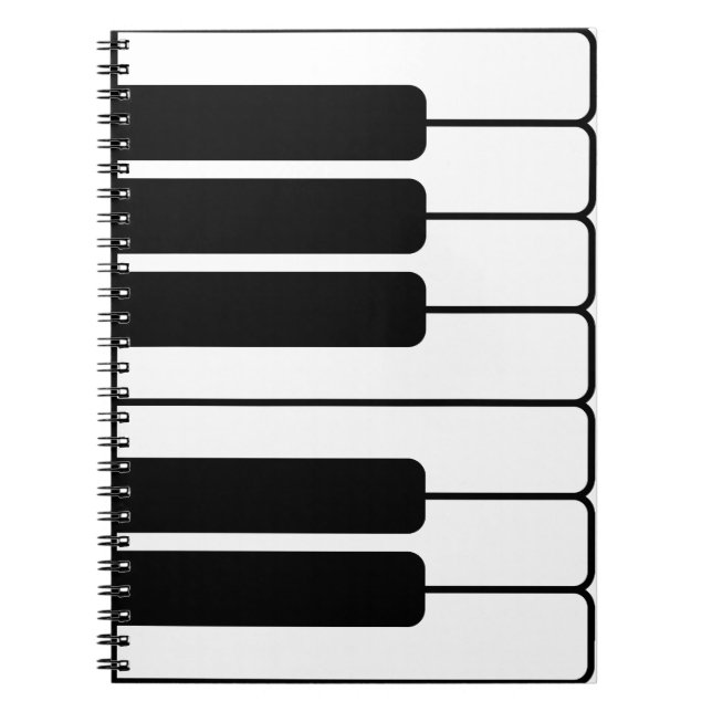 Piano tangentbord svartvit jumbo novelty nycklar anteckningsbok (Framsidan)
