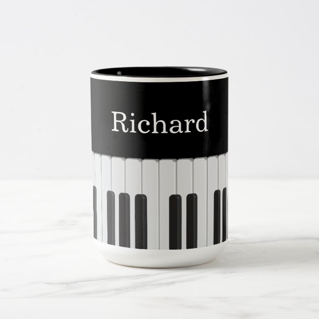 Piano tangentbord Två-Tonad mugg (Center)