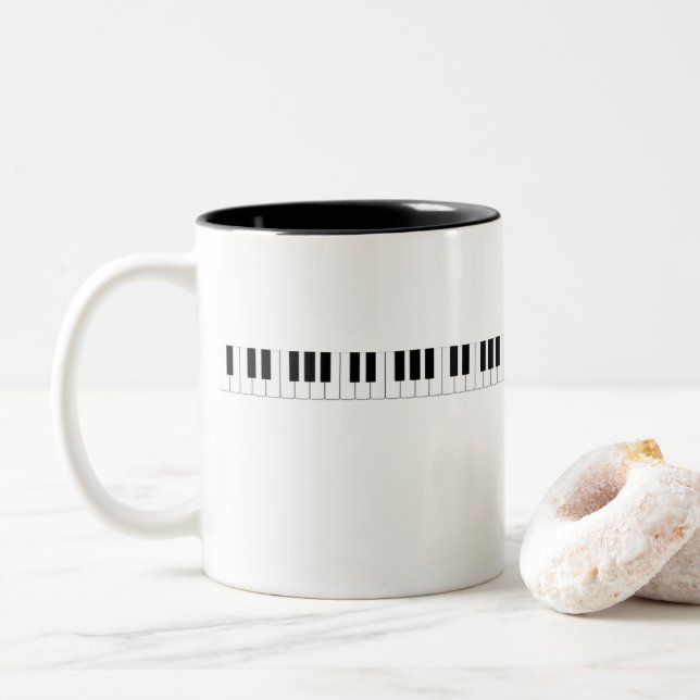 Piano Tangentbord Två-Tonad Mugg (Med munk)