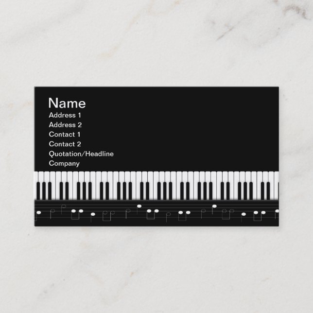 Piano tangentbord visitkort (Framsida)