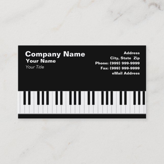 Piano Tangentbord Visitkort (Framsida)