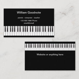 Piano Teacher Composer Pianist Theme Visitkort