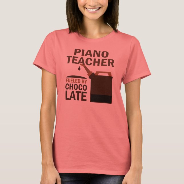 Piano Teacher (Funny) Chocolate Tee Shirt (Framsida)
