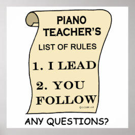 Piano Teacher List of Regler Poster