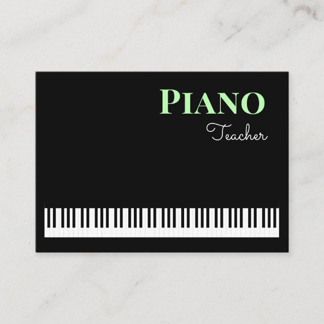 Piano Teacher Modern Snyggt Tangentbord Music Tuto Visitkort (Framsida)