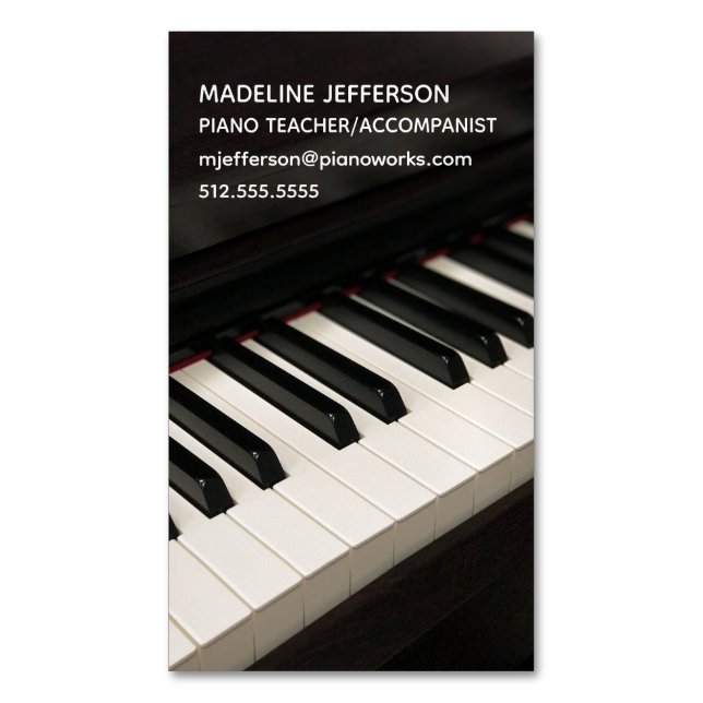 Piano Teacher Music Accompanist Modern Pianist Magnetiska Visitkort (Framsida vertikal)