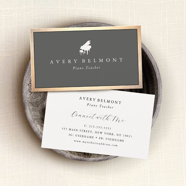 Piano Teacher Music Visitkort (Skapare uppladdad)