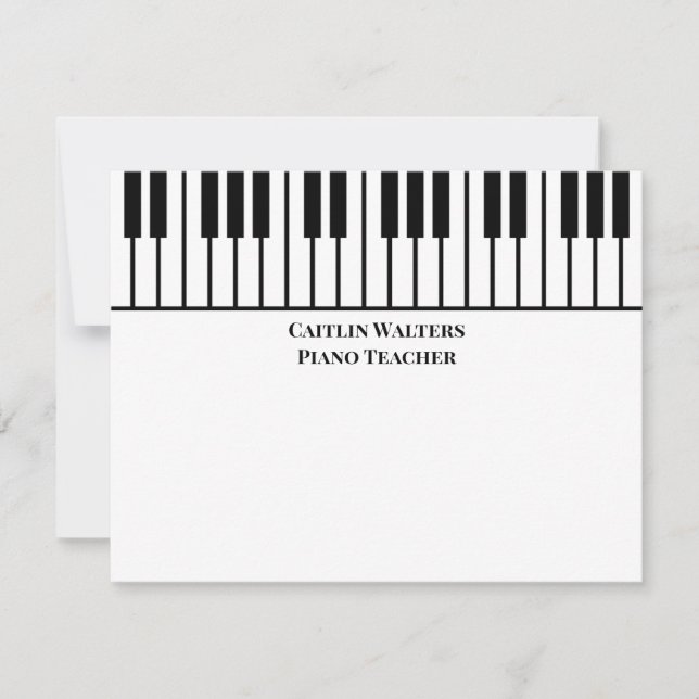 Piano Teacher Personal Stationery Anteckningskort (Framsida)