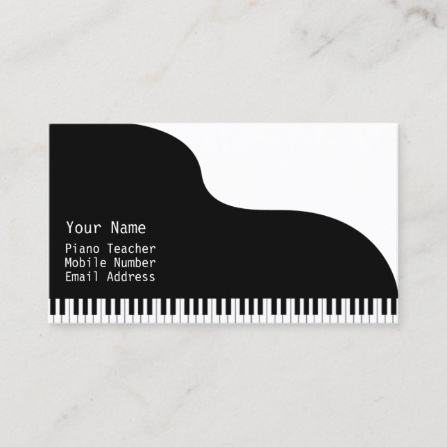 Piano Teacher Pianist Music Lessons Visitkort (Framsida)