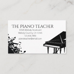Piano Teacher Pianist Musician's Visitkort